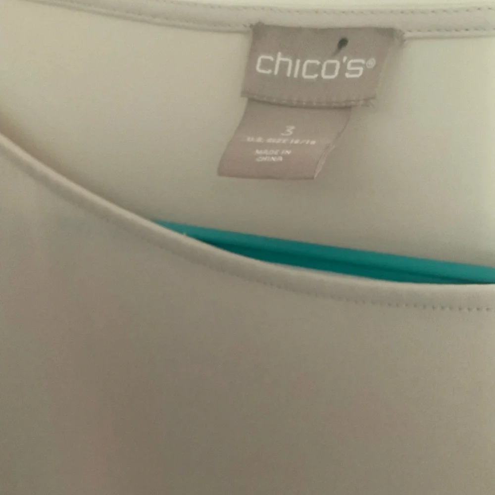 Chico's Elegant Cream Bell Sleeve Blouse - Picture 3 of 4